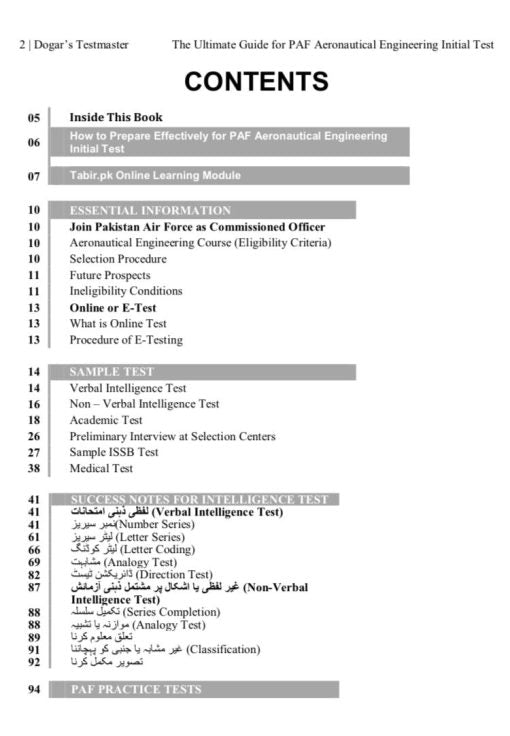 Ultimate Guide for PAF Aeronautical Engineering Initial Test