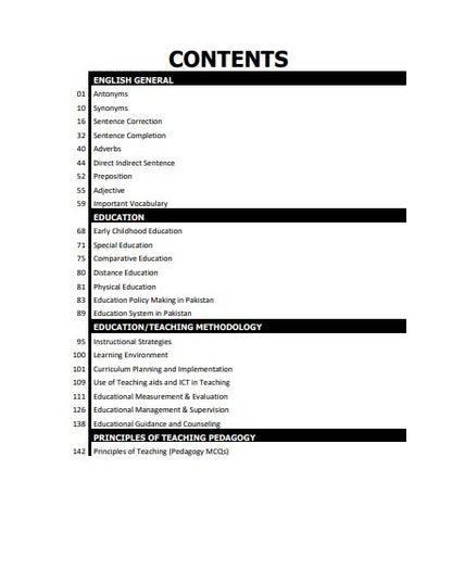 SPSC Subject Specialist Urdu Guide English Contents 1