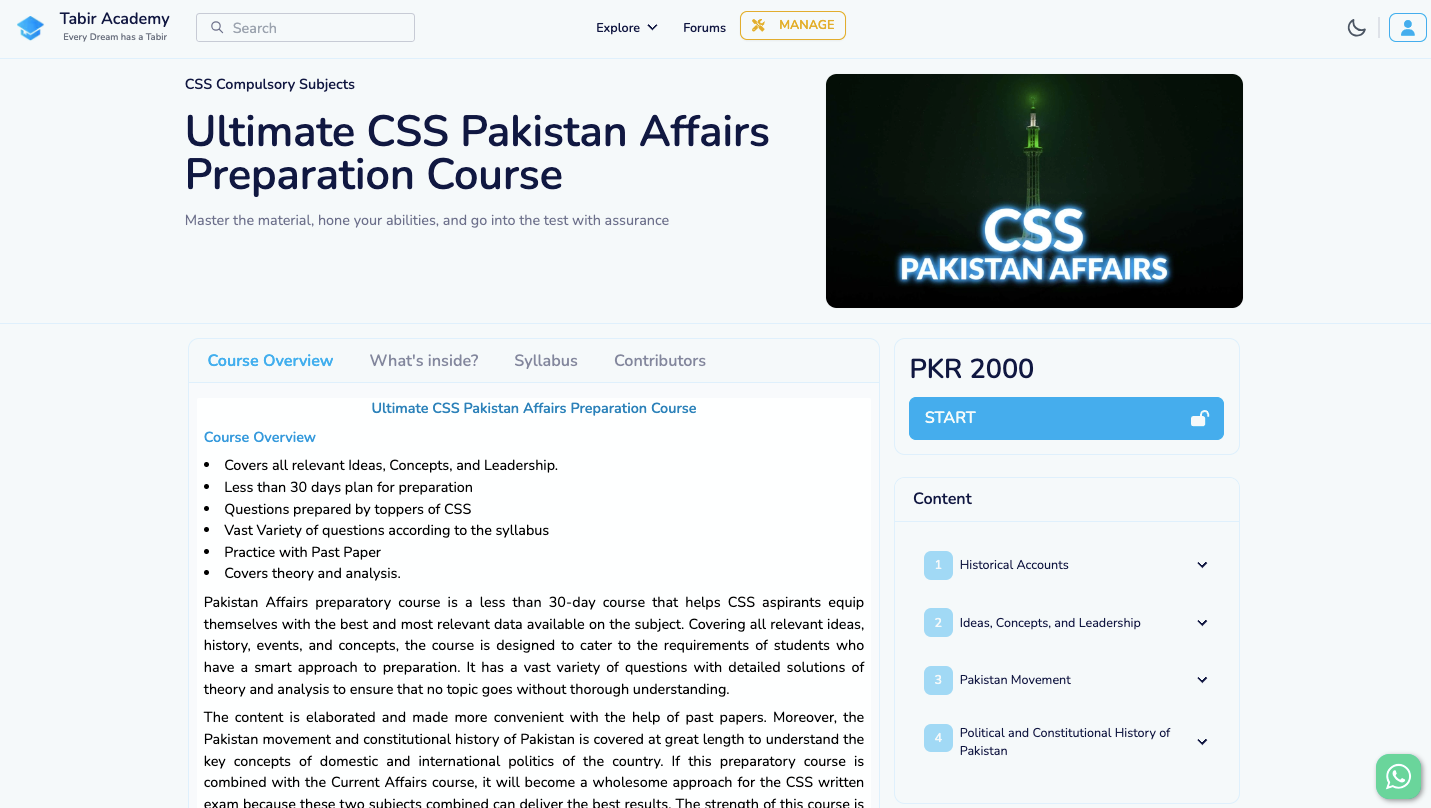 Ultimate CSS Pakistan Affairs Preparation Course