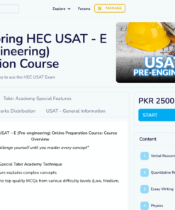High Scoring HEC USAT E Pre engineering Preparation Course