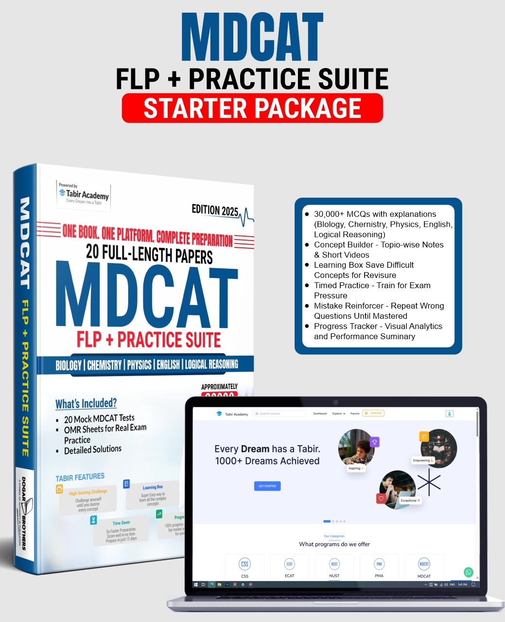 MDCAT Full Length Papers + Practice Suite Starter Package
